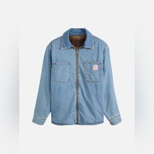 Levi's Reversible Field Coat Light Blue Denim Jacket Size XL